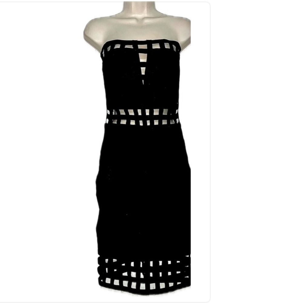 NWOT Wow Couture GOLD LABEL Cut Out Sleeveless Body Con Black Dress